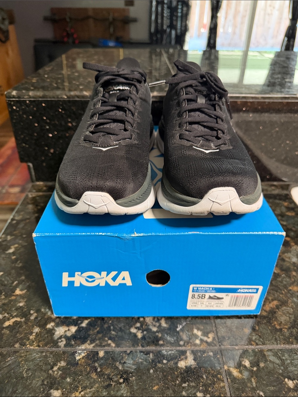 Hoka Women's Mach 4 Black Athletic Running Shoes